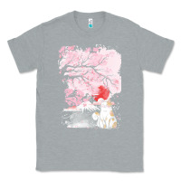 Heather Grey japan t  shirt sakura cat t  shirt Classic Tee - linhVisuals