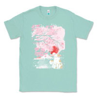 Seafoam japan t  shirt sakura cat t  shirt Classic Tee - linhVisuals