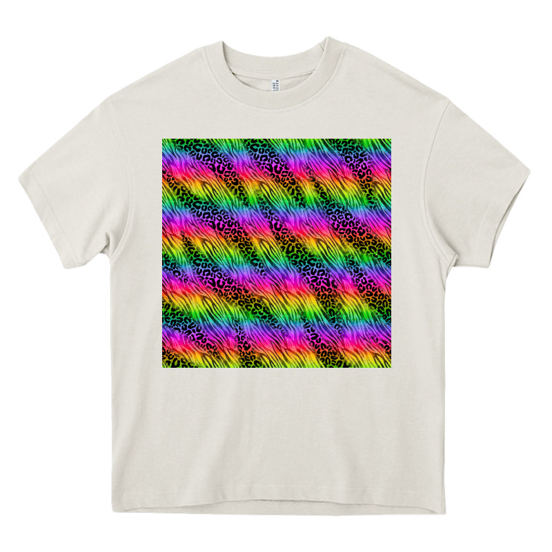 Neon Rainbow Leopard Zebra Seamless Pattern Heavy Core Tee by BundleAndBundleShop | Teevron