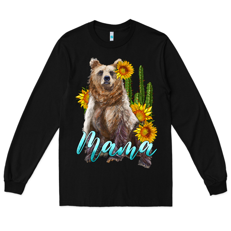 Mama Bear With Sunflowers And Cactus Long Sleeve Tee by Artiststas | Teevron