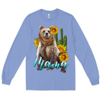 Colony Blue mama bear with sunflowers and cactus Long Sleeve Tee - Artiststas
