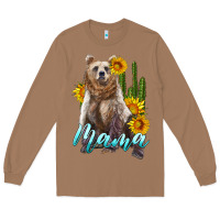 Toasted Coconut mama bear with sunflowers and cactus Long Sleeve Tee - Artiststas