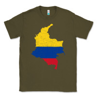 Army Green colombia Flag Map Drawing Line Art Classic Tee - linhVisuals