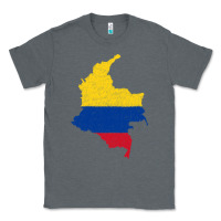 Charcoal Heather colombia Flag Map Drawing Line Art Classic Tee - linhVisuals
