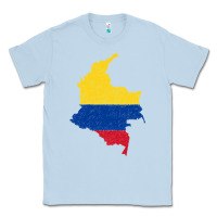Dusty Blue colombia Flag Map Drawing Line Art Classic Tee - linhVisuals