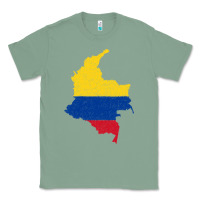Sage colombia Flag Map Drawing Line Art Classic Tee - linhVisuals