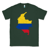 Sports Green colombia Flag Map Drawing Line Art Classic Tee - linhVisuals