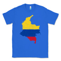 True Royal colombia Flag Map Drawing Line Art Classic Tee - linhVisuals
