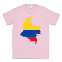 Bubblegum Pink colombia Flag Map Drawing Line Art Classic Tee - linhVisuals