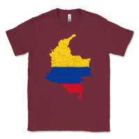 Burgundy colombia Flag Map Drawing Line Art Classic Tee - linhVisuals