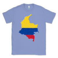 Colony Blue colombia Flag Map Drawing Line Art Classic Tee - linhVisuals
