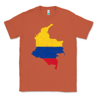 Copper colombia Flag Map Drawing Line Art Classic Tee - linhVisuals