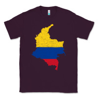 Plum colombia Flag Map Drawing Line Art Classic Tee - linhVisuals