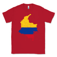 Red colombia Flag Map Drawing Line Art Classic Tee - linhVisuals