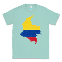 Seafoam colombia Flag Map Drawing Line Art Classic Tee - linhVisuals