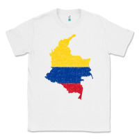 White colombia Flag Map Drawing Line Art Classic Tee - linhVisuals