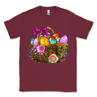 Burgundy Easter Eggs Hamper Classic Tee - BundleAndBundleShop