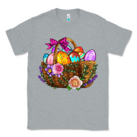 Heather Grey Easter Eggs Hamper Classic Tee - BundleAndBundleShop