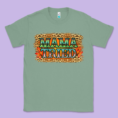 Leopard Floral Mama Tried Classic Tee Designed By Jasminsmagicworld
