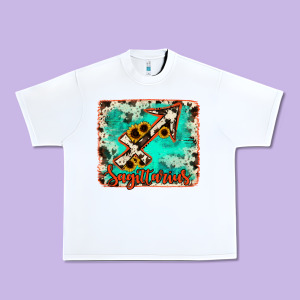 Sagittarius Turquoise Cowhide Urban Heavy Tee Designed By Ranaportraitstore