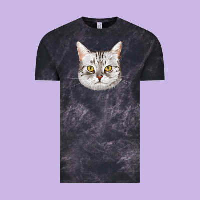 American Shorthair Cat Face Vintage Tee Designed By Lillyallendesigns