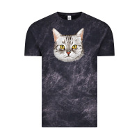 Cloud Black American Shorthair Cat Face Vintage Tee - LillyAllenDesigns