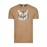 Vintage Coffee American Shorthair Cat Face Vintage Tee - LillyAllenDesigns