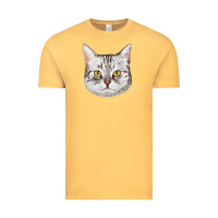 Vintage Mustard American Shorthair Cat Face Vintage Tee - LillyAllenDesigns