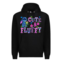 Black cute and fluffy stitch Premium Hoodie - AdoDesignShop