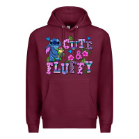 Burgundy cute and fluffy stitch Premium Hoodie - AdoDesignShop