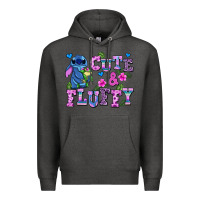 Charcoal Heather cute and fluffy stitch Premium Hoodie - AdoDesignShop