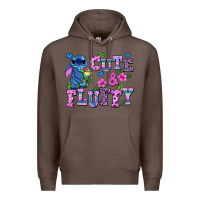 Coffee cute and fluffy stitch Premium Hoodie - AdoDesignShop
