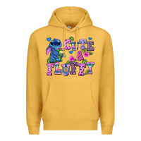 Mustard cute and fluffy stitch Premium Hoodie - AdoDesignShop