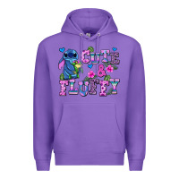 Purple cute and fluffy stitch Premium Hoodie - AdoDesignShop