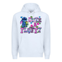 White cute and fluffy stitch Premium Hoodie - AdoDesignShop