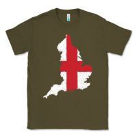 Army Green england Flag Map Drawing Line Art Classic Tee - linhVisuals