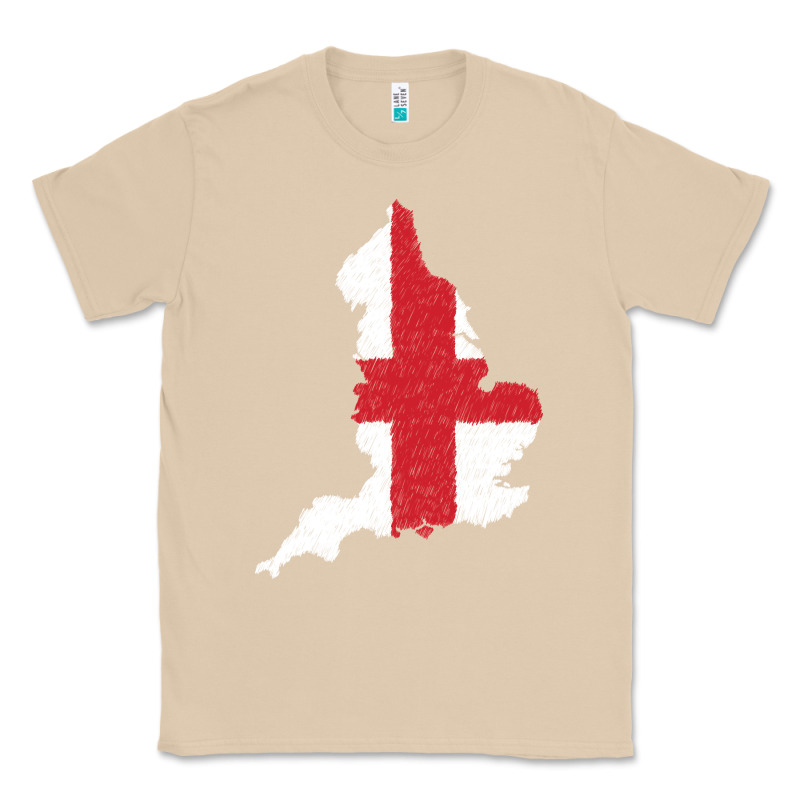 England Flag Map Drawing Line Art Classic Tee by linhVisuals | Teevron