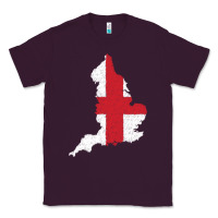 Plum england Flag Map Drawing Line Art Classic Tee - linhVisuals