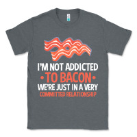 Charcoal Heather bacon apparel t  shirt i'm not addicted to bacon we were just in a com Classic Tee - linhVisuals