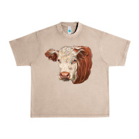 French Oak hereford cow face Urban Heavy Tee - LillyAllenDesigns