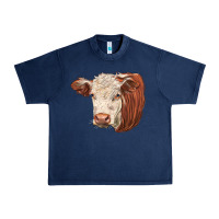 Navy hereford cow face Urban Heavy Tee - LillyAllenDesigns