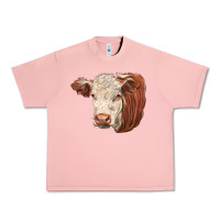 Salmon hereford cow face Urban Heavy Tee - LillyAllenDesigns