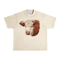 Sandshell hereford cow face Urban Heavy Tee - LillyAllenDesigns
