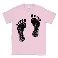 Bubblegum Pink 70's footprints   footprint Classic Tee - linhVisuals