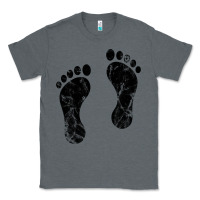 Charcoal Heather 70's footprints   footprint Classic Tee - linhVisuals