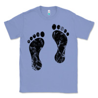 Colony Blue 70's footprints   footprint Classic Tee - linhVisuals