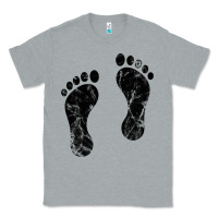 Heather Grey 70's footprints   footprint Classic Tee - linhVisuals
