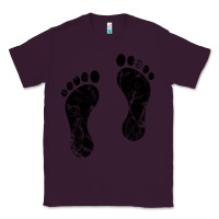 Plum 70's footprints   footprint Classic Tee - linhVisuals