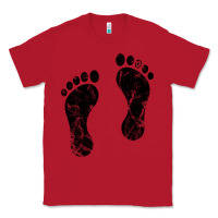 Red 70's footprints   footprint Classic Tee - linhVisuals