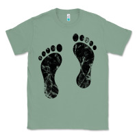 Sage 70's footprints   footprint Classic Tee - linhVisuals